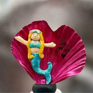 BE MINE Handmade Mermaid Heart shell Decoration